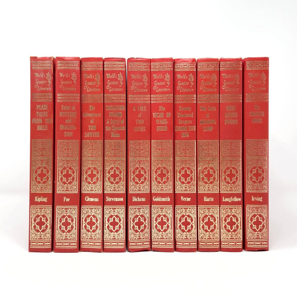World's Greatest Literature 1965 Complete 10-Vol Red Gold Set
